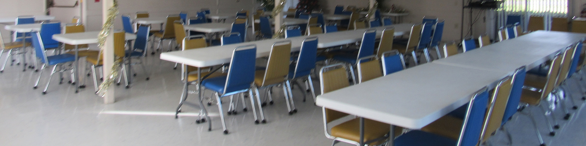 Rows of Chairs with Glides around Tables